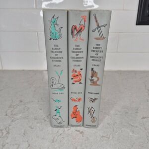 Doubleday Childrens Stories Family Treasury 3 Vol Set 1956 Gray Hardcover